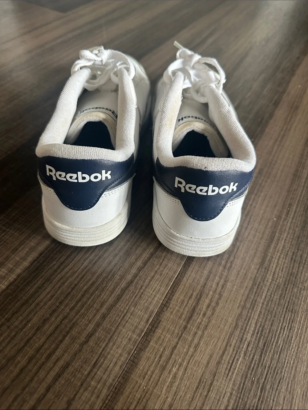Reebok White Sneakers with Navy Accents